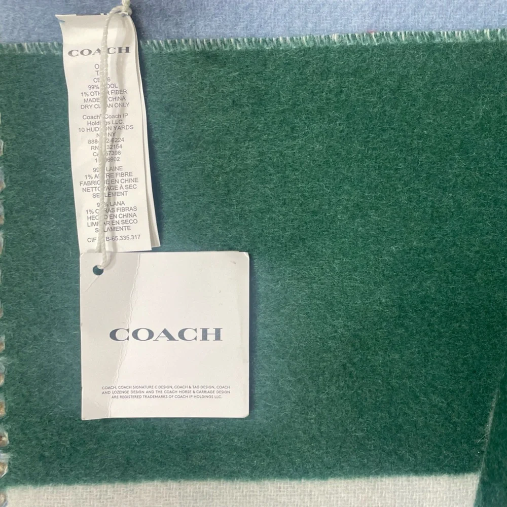 Coach Reversible Colorblock Varsity Print Oversized Muffler/ Scarf NWT